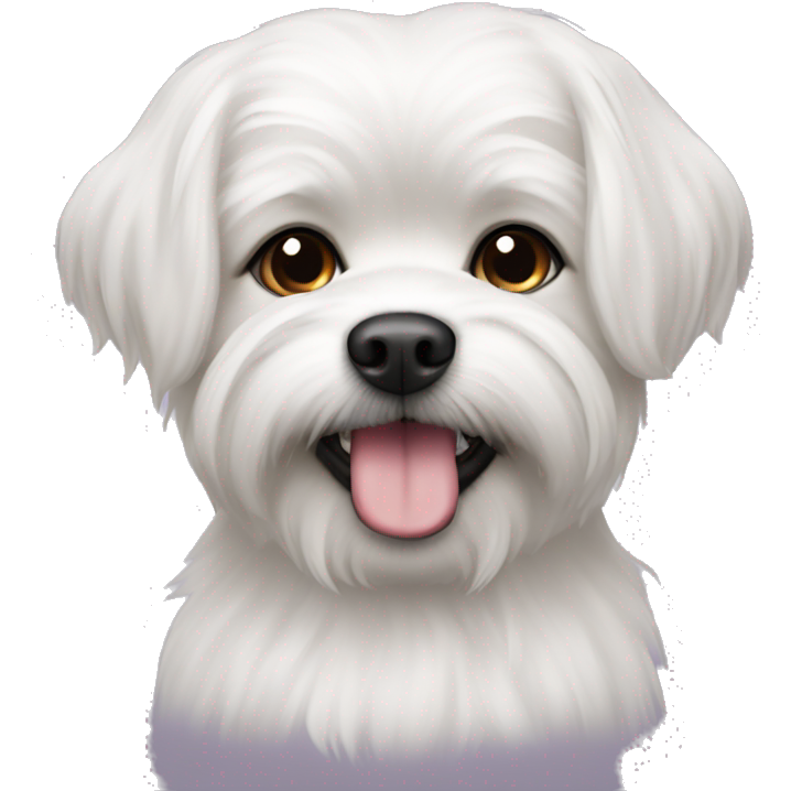 White shitzu crossbreed with spitz