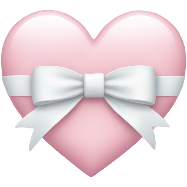 Pastel pink heart with white bow