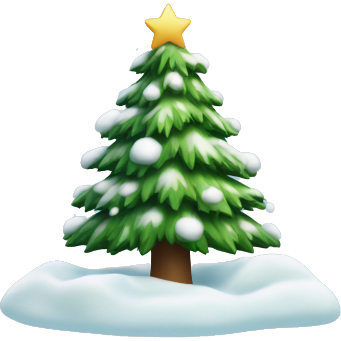 Christmas tree with snow
