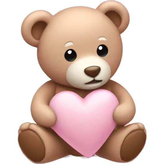 Light pink heart with teddy bear