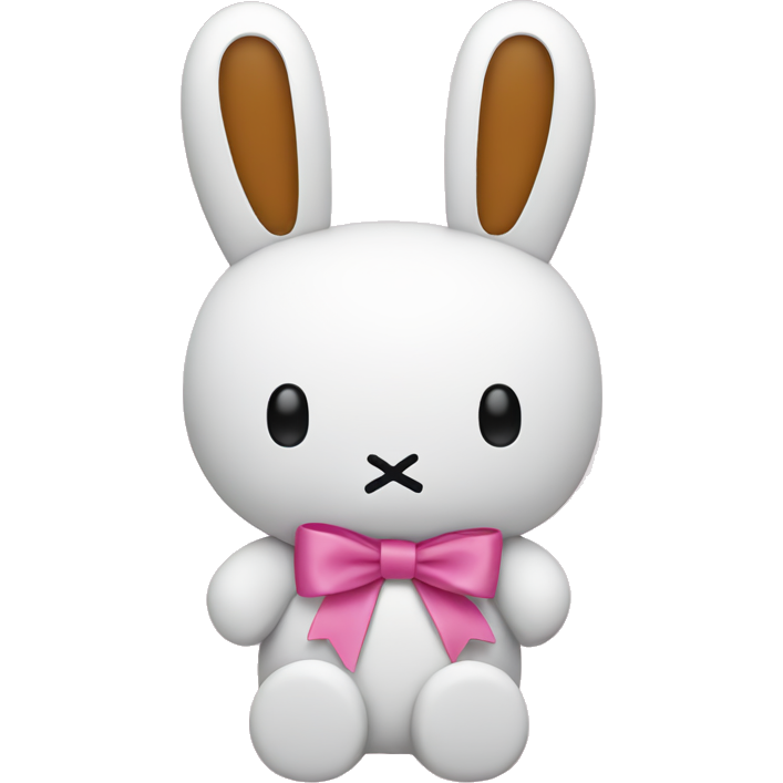 Miffy with pink ribbons on ears