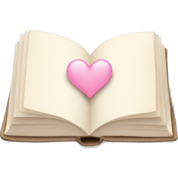 Book with a light pink heart