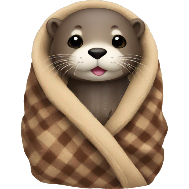 Otter cozy in blanket
