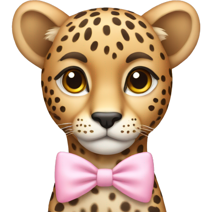 Cheetah with a light pink bow on top