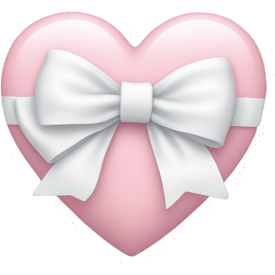Pastel pink heart with white bow