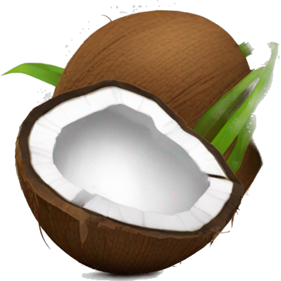 Broken coconut