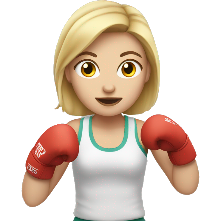 White girl boxing