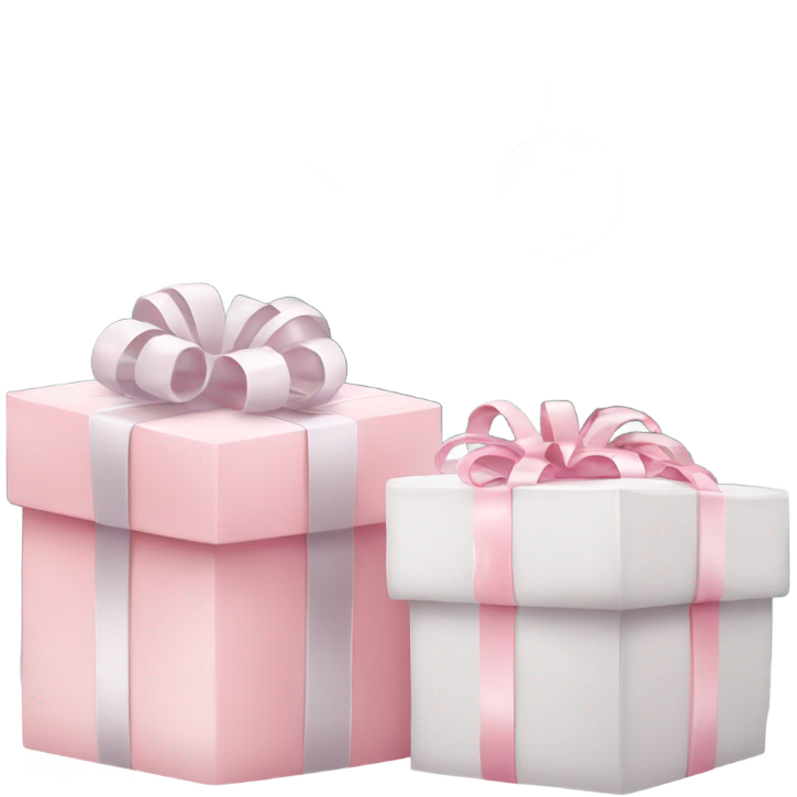 Light pink Christmas gifts under a white Christmas tree
