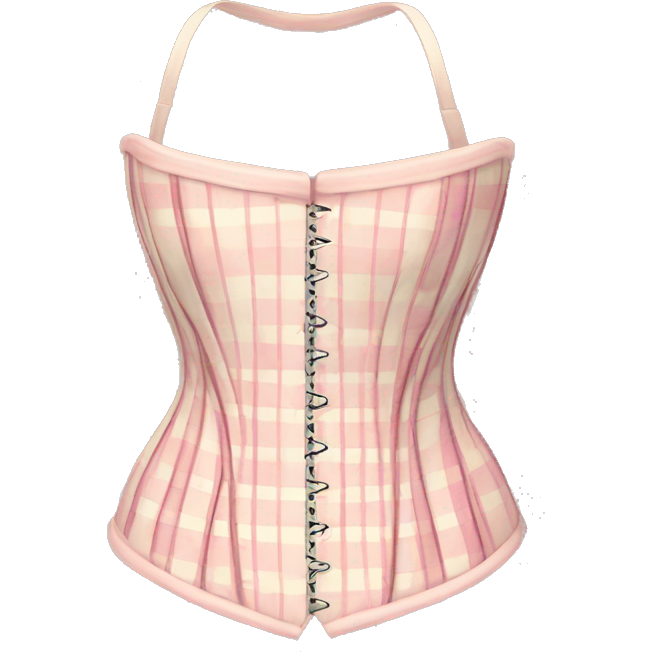 Cream pink plaid corset