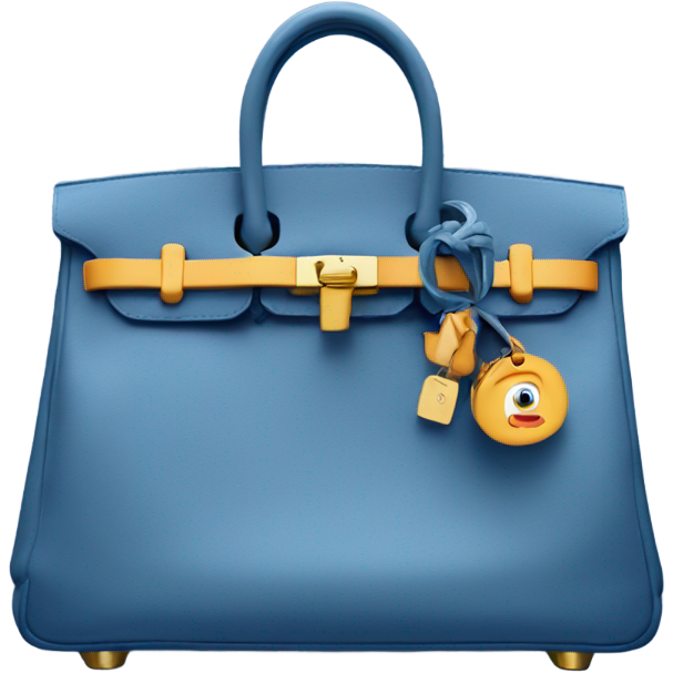 Birkin bag in jean blue with horse accessorie