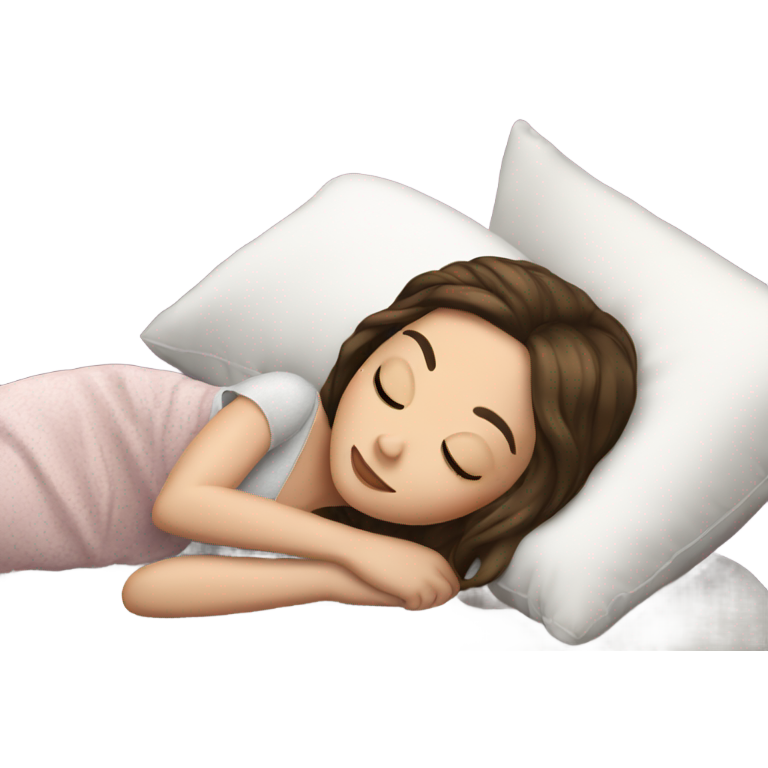 Sleeping beauty brunette white girl with a silk pillow