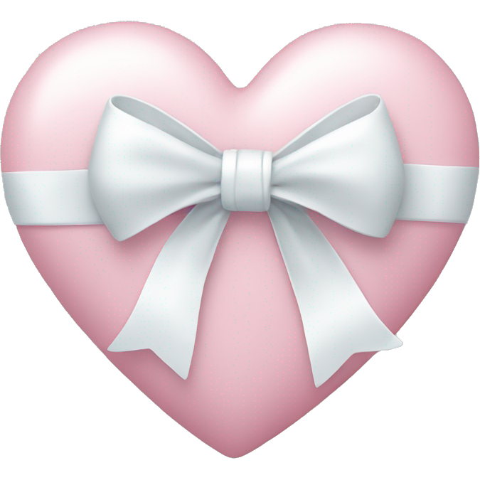 Pastel pink heart with white bow