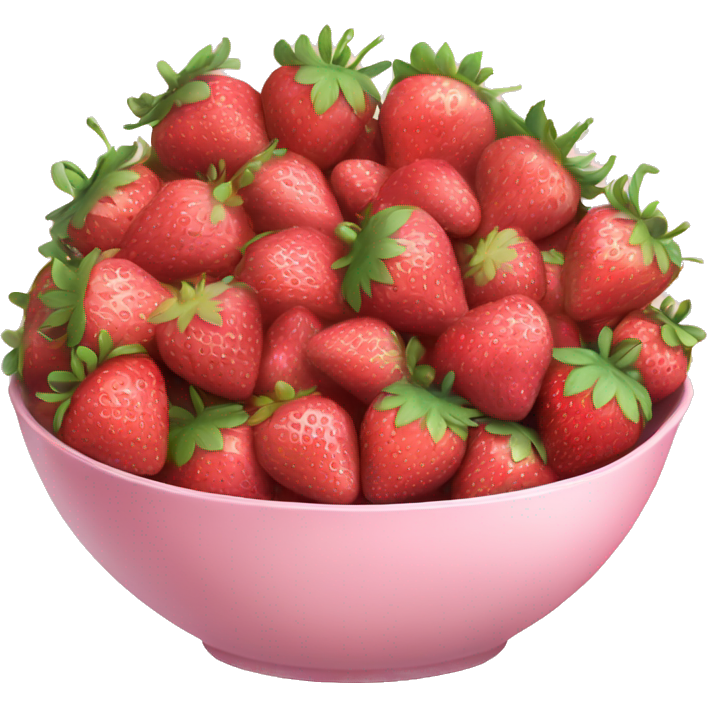 Large fancy pastel pink bowl of strawberries