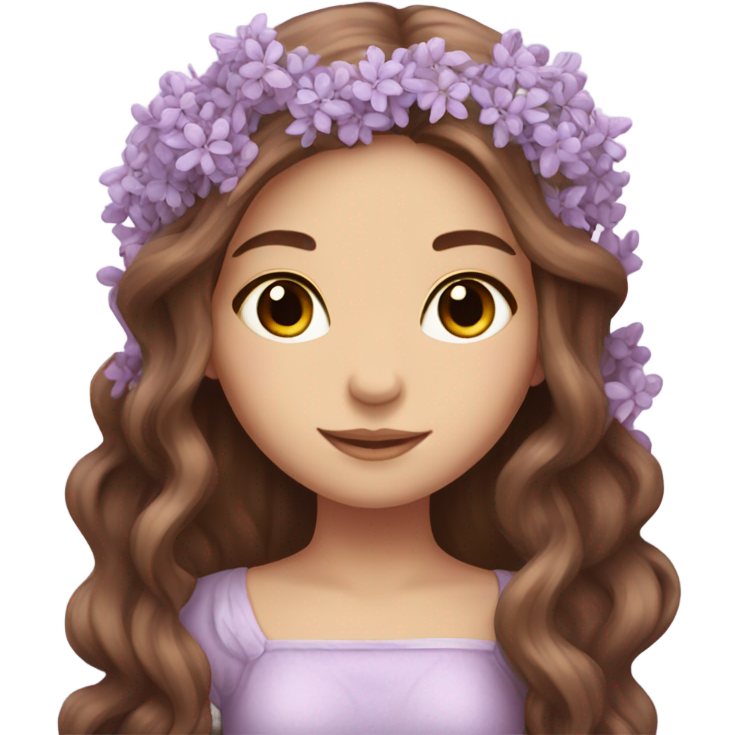 Beautiful lilac fairy long brown hair flowers