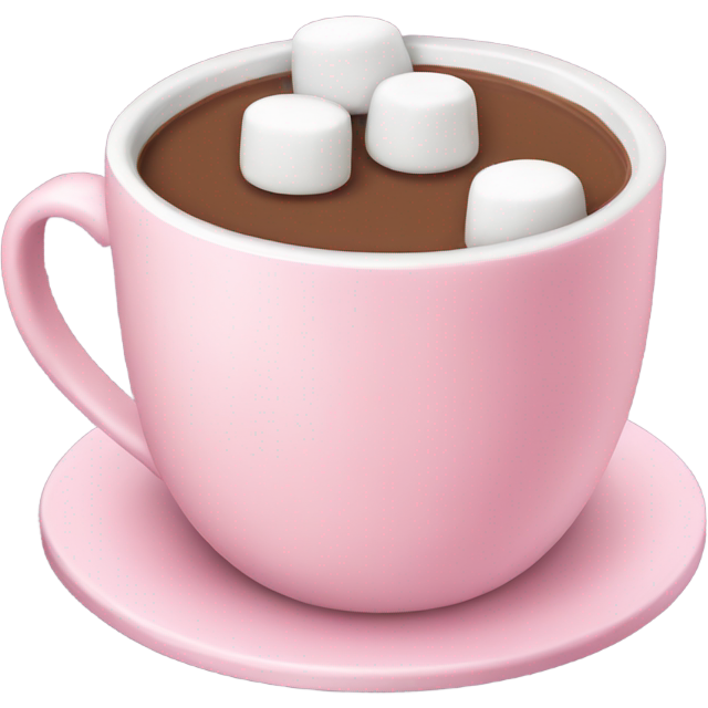 Lights Pink mug of hot chocolate with marshmallows