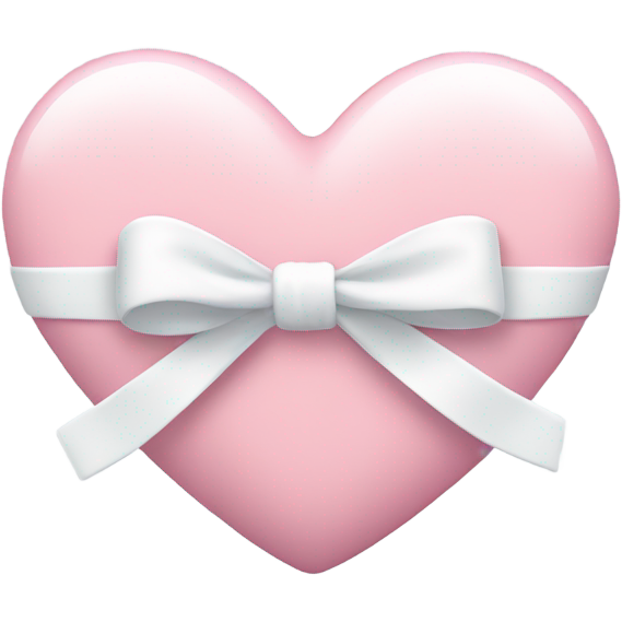 Pastel pink heart with white bow