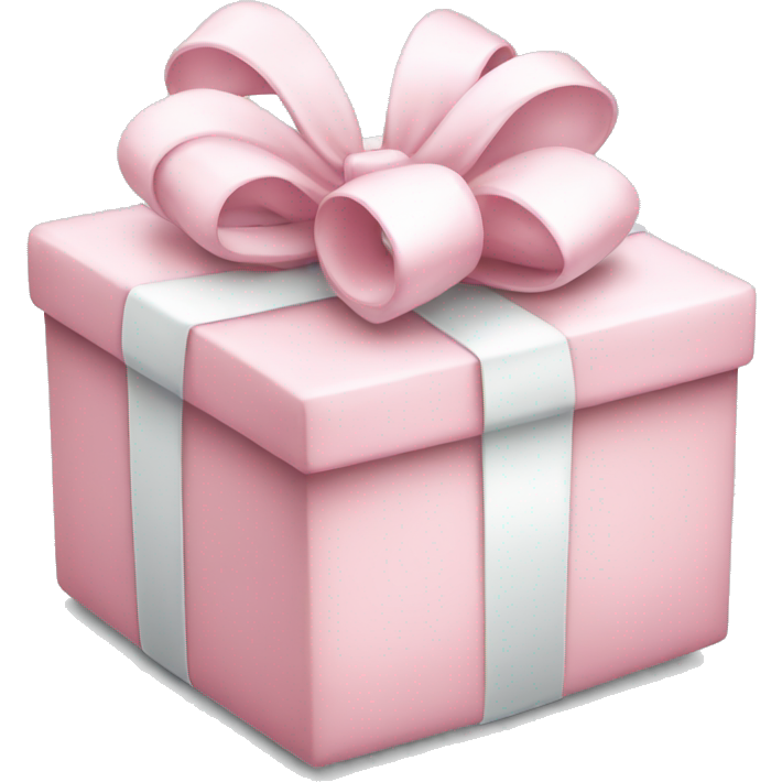 Light pink christmas gift with white bow