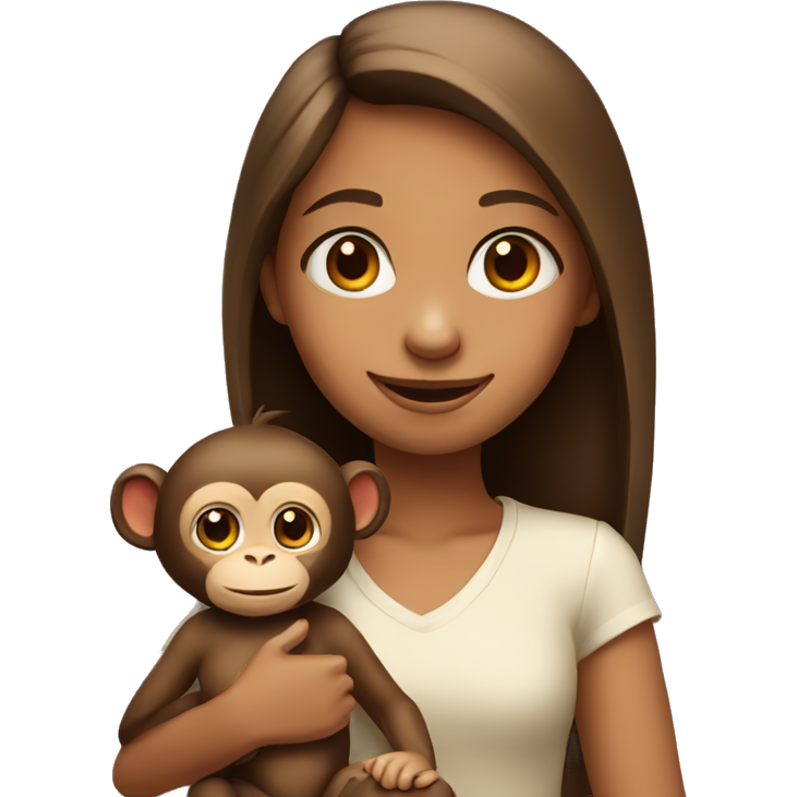 Girl with cute monkey