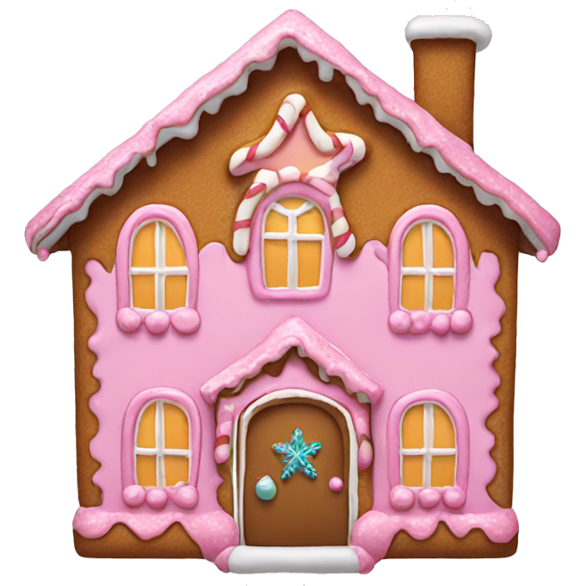 A pink gingerbread house