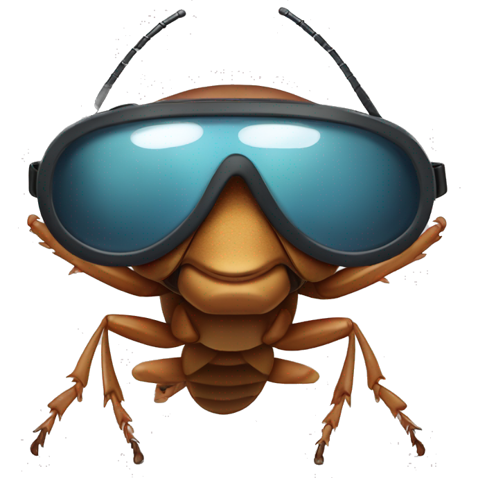 Cockroach with ski goggles