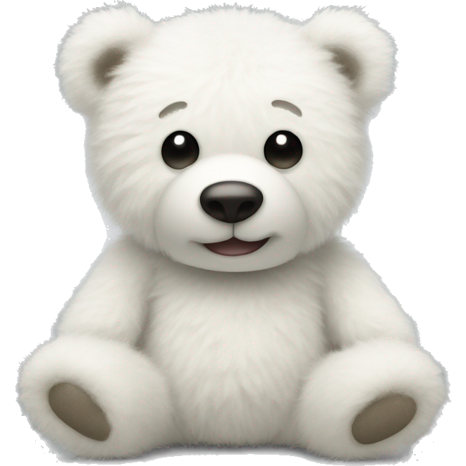 Fuzzy white teddy bear