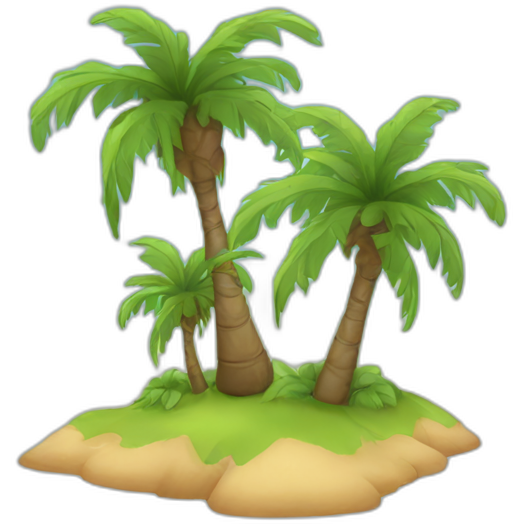 Palm trees on the island