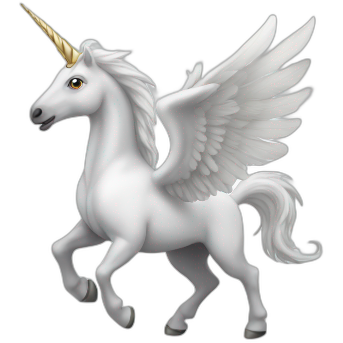 White Pegasus with horn
