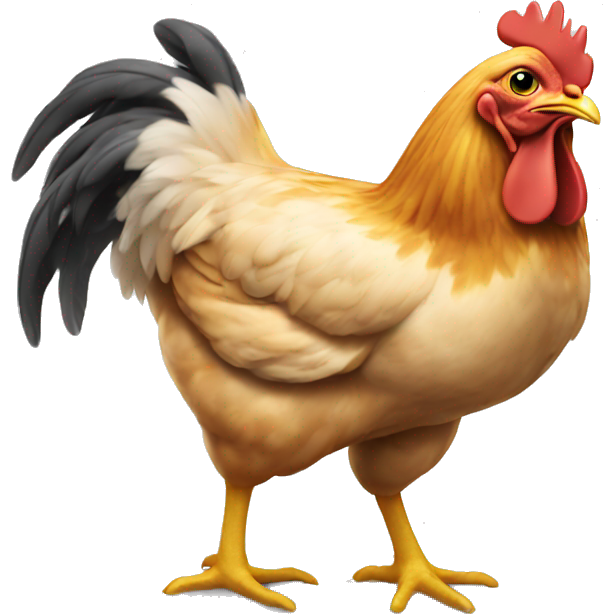Chicken with its butt out