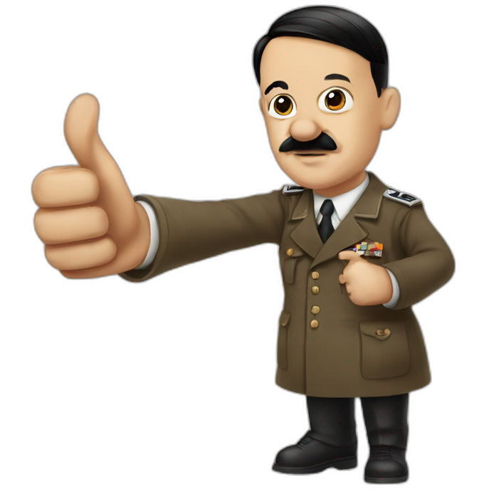 Pregnant Adolf Hitler giving you a thumbs up