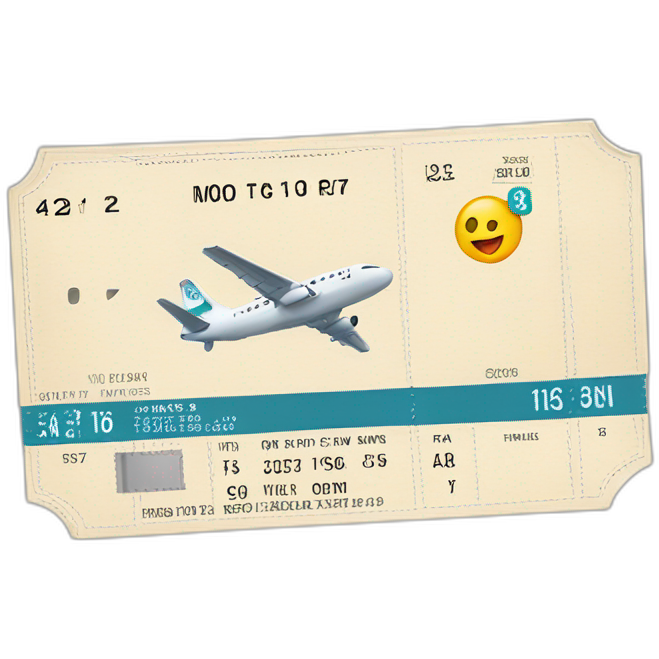 Flight paper ticket with number on it boarding pass