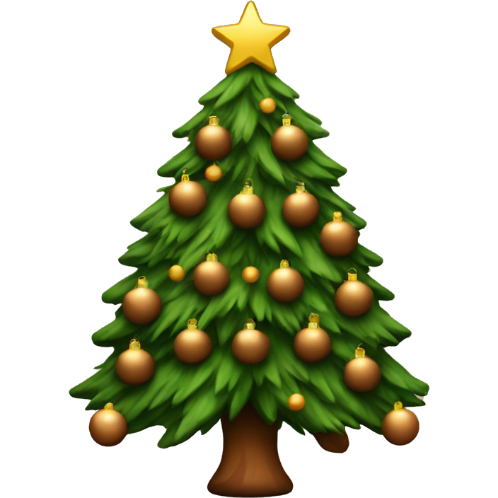 Christmas tree with brown ornaments no star at the top