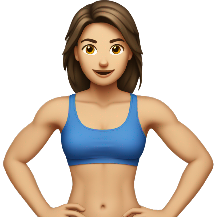 Fit Caucasian Woman stomach muscles, brunette