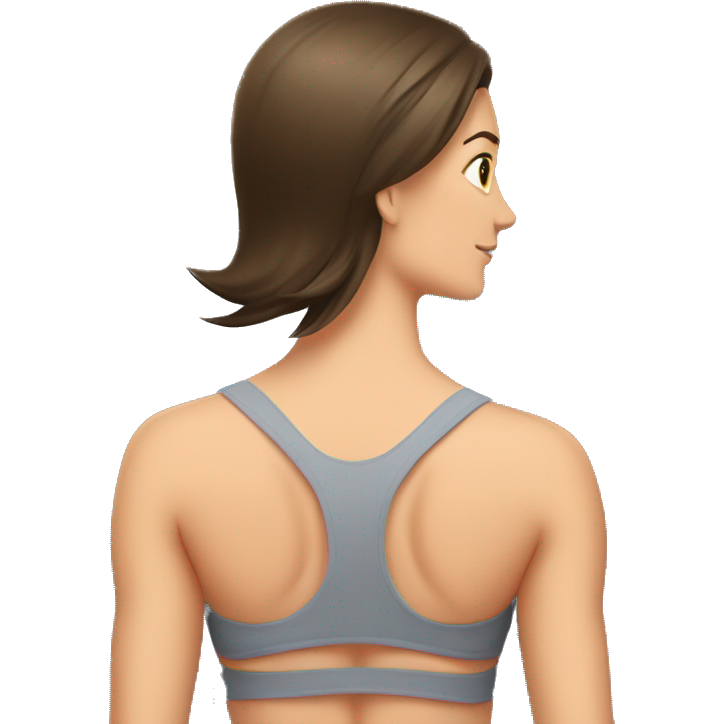 Woman back muscles, fit Caucasian woman, brunette