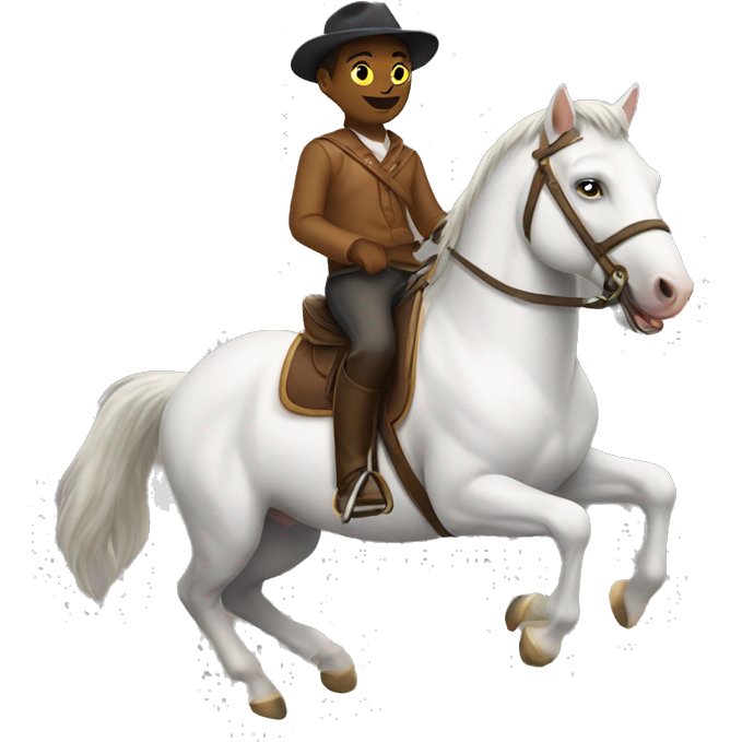 Cat riding on horse