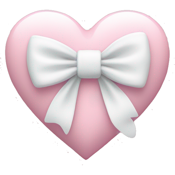 Pastel pink heart with white bow