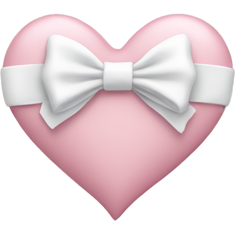 Pastel pink heart with white bow
