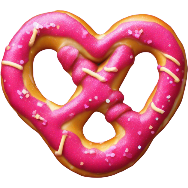 Hot pink pretzel with cheese and glitter