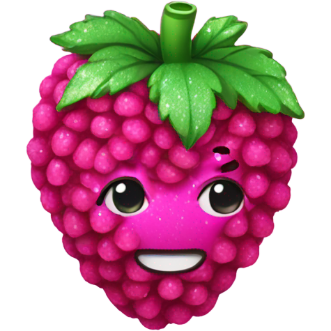 Hot pink raspberry with glitter