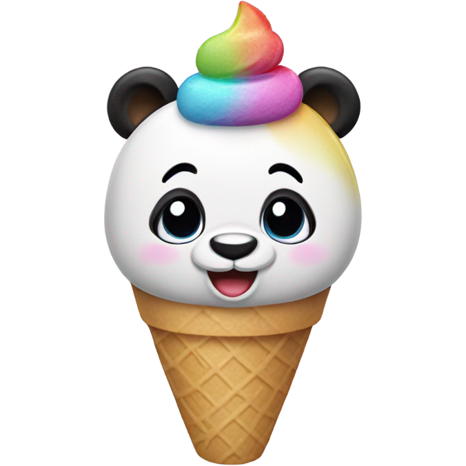 Panda eating ice cream