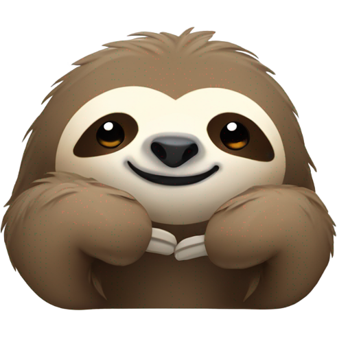 Sloth lies face down and shows thumbs up