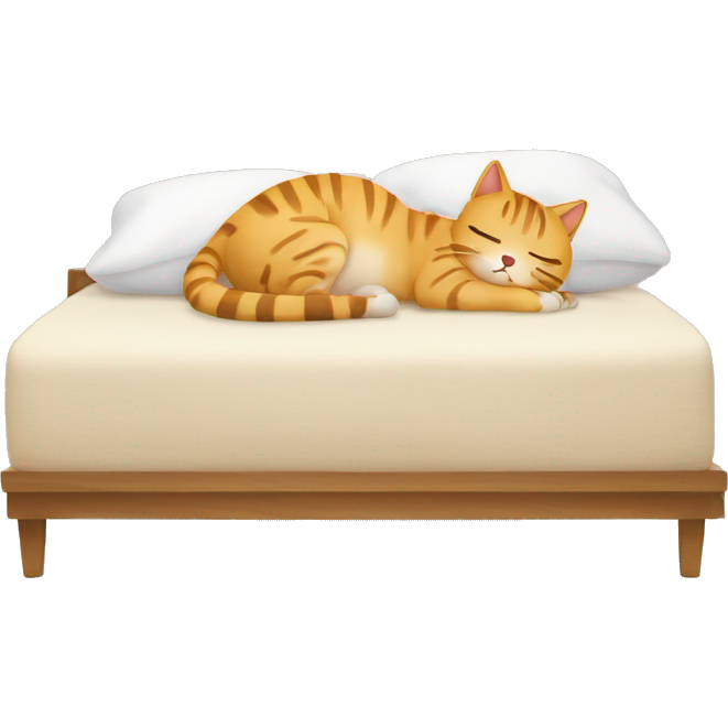 Gatito atigrado beige durmiendo en la cama