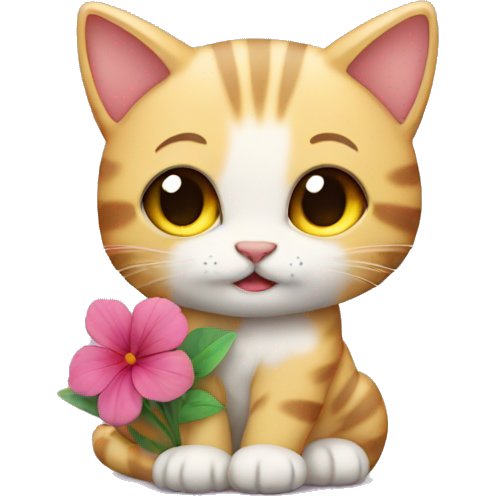Gatito con flor