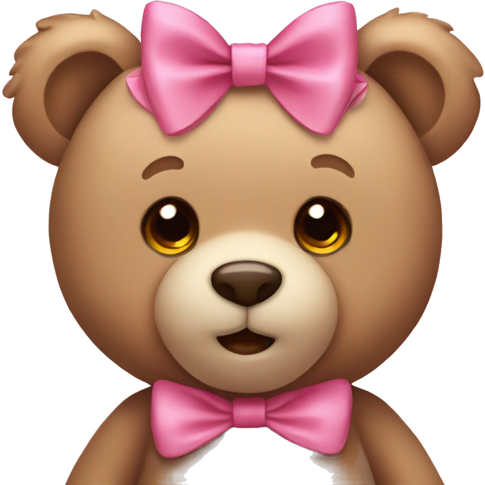 Teddy bear with pink bow