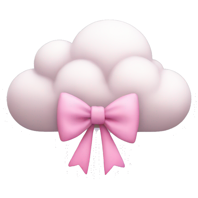 Cloud with a pink bow on it