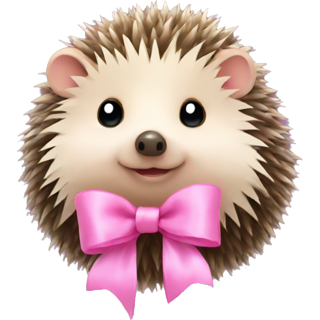 Hedgehog with a pink bow