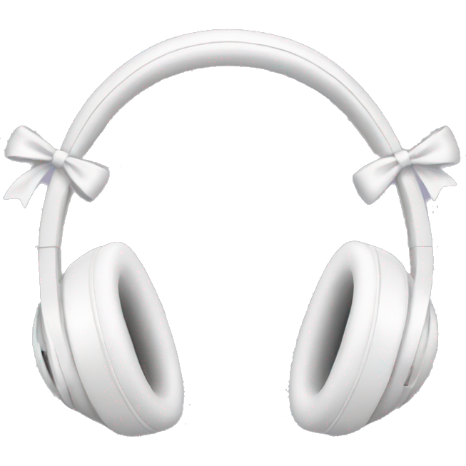 White Headphones with bows
