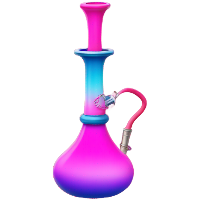 Hot pink ombre hookah with glitter