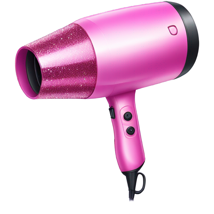 Pink ombre hair dryer with glitter