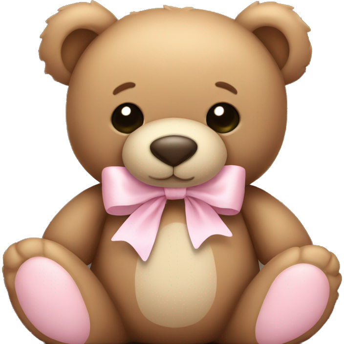 Teddy bear with light pink bow