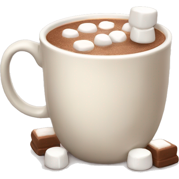 Light beige mug of hot chocolate with marshmallows